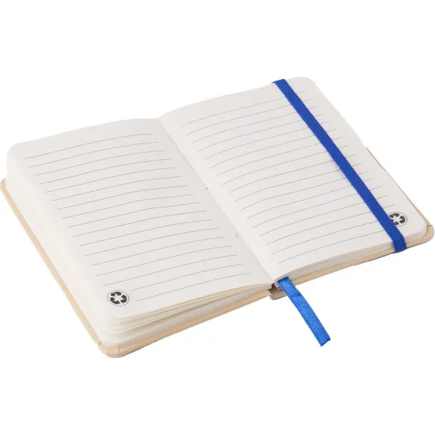  Recycled craft paper notebook A6 Plava