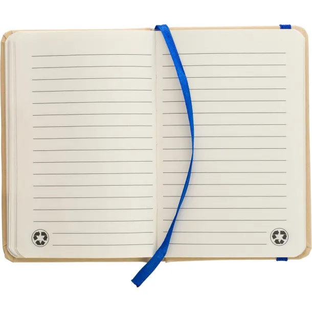  Recycled craft paper notebook A6 Plava