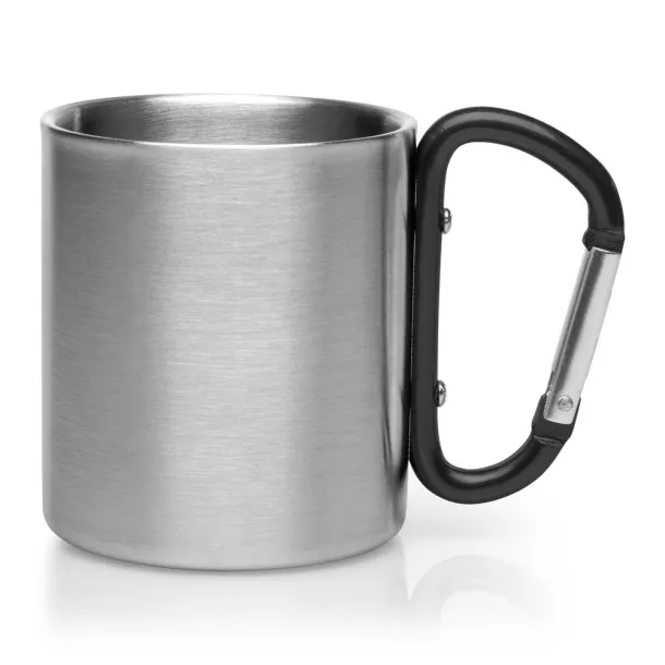  Mug 200 ml with carabiner Crna