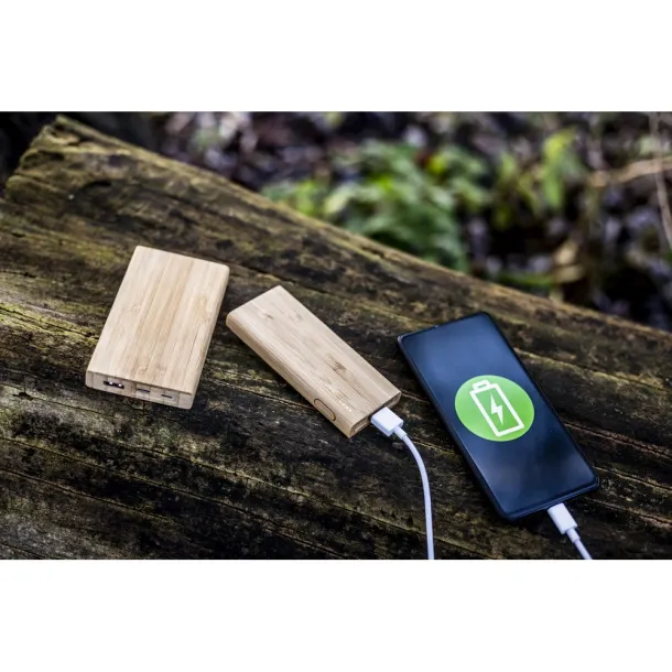  B'RIGHT prijenosna baterija od bambusa, 5 000 mAh wood
