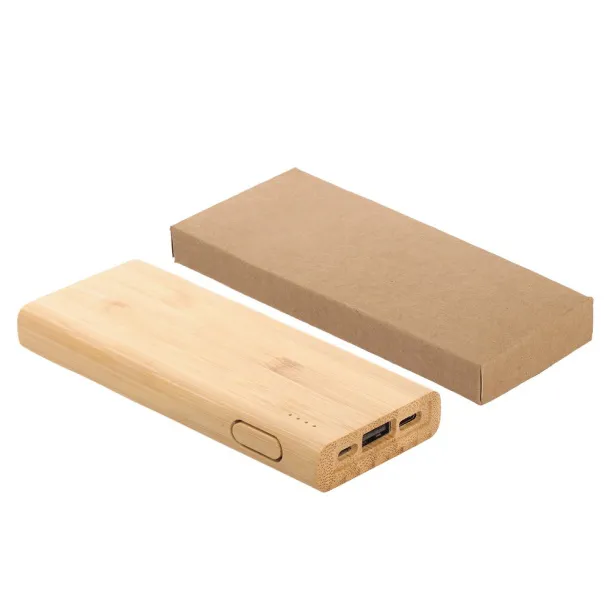  B'RIGHT prijenosna baterija od bambusa, 5 000 mAh wood