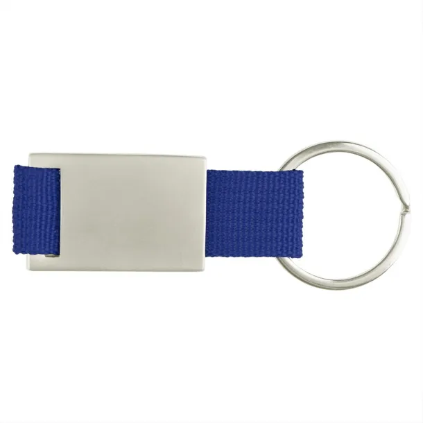 Keyring with metal badge navy blue