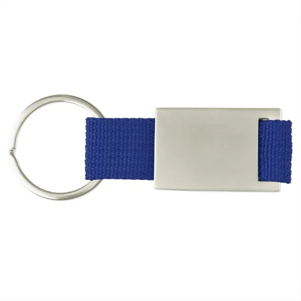  Keyring with metal badge navy blue