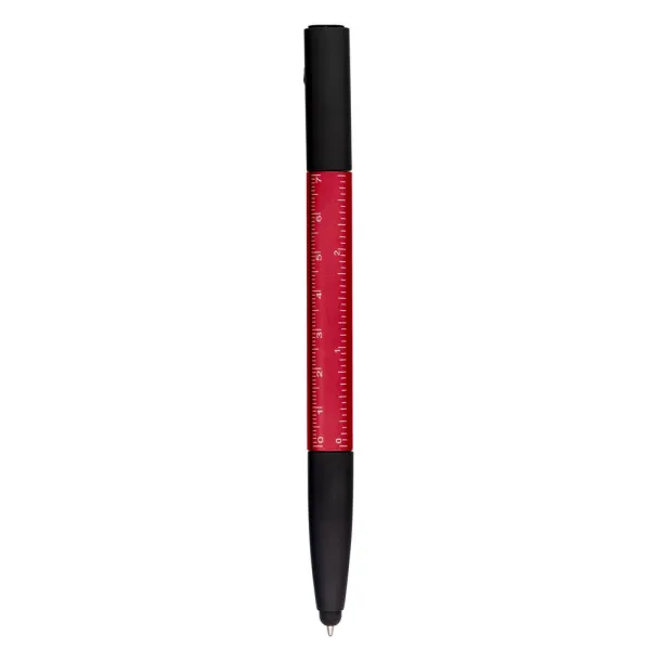  Multifunctional tool, ball pen, screen cleaner, ruler, phone stand, touch pen, screwdrivers Crvena