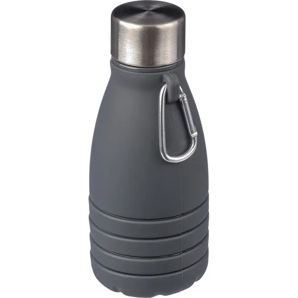  Foldable sports bottle 550 ml with carabiner Crna