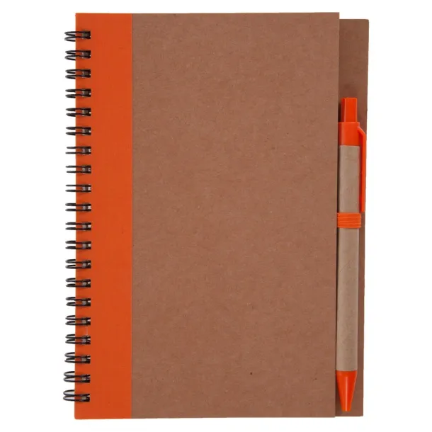  Notebook approx. A5 with ball pen Narančasta