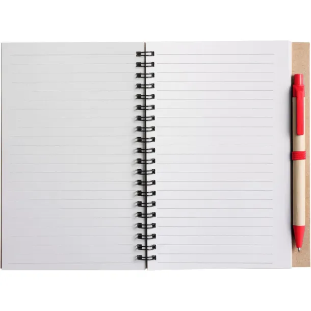  Notebook approx. A5 with ball pen Crvena