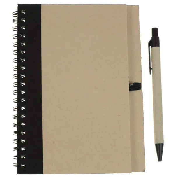  Notebook approx. A5 with ball pen Crna