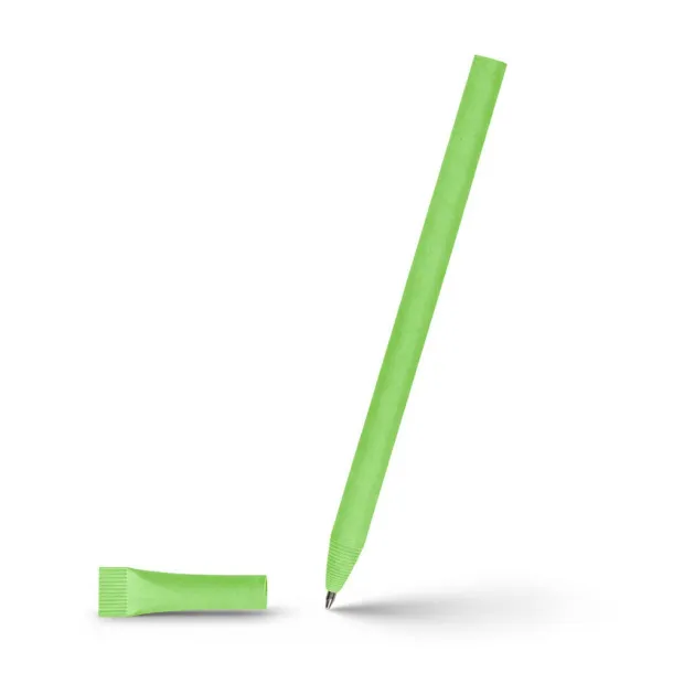  Ball pen made of rolled paper with cap light green
