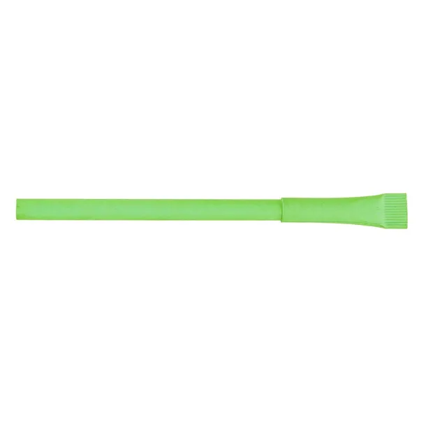  Ball pen made of rolled paper with cap light green