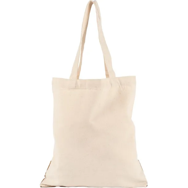  Pamučna torba za kupovinu s plutenim detaljima, pamuk 250 g/m2 beige