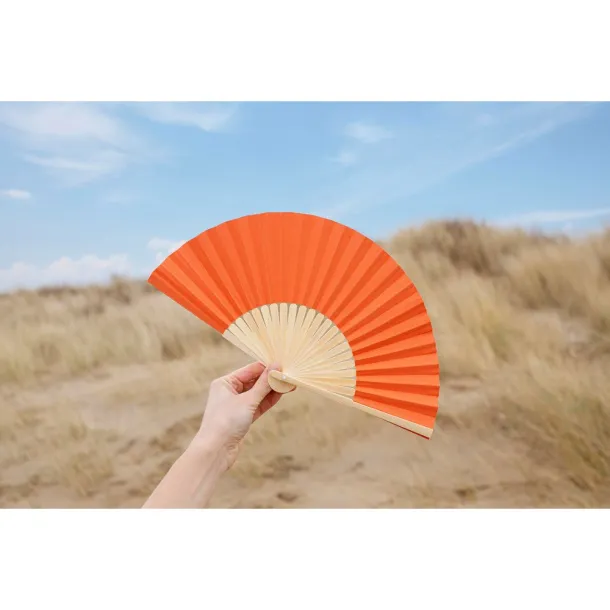  Bamboo hand fan Narančasta