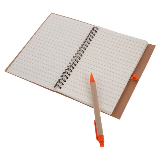  Notebook approx. A5 with ball pen Narančasta