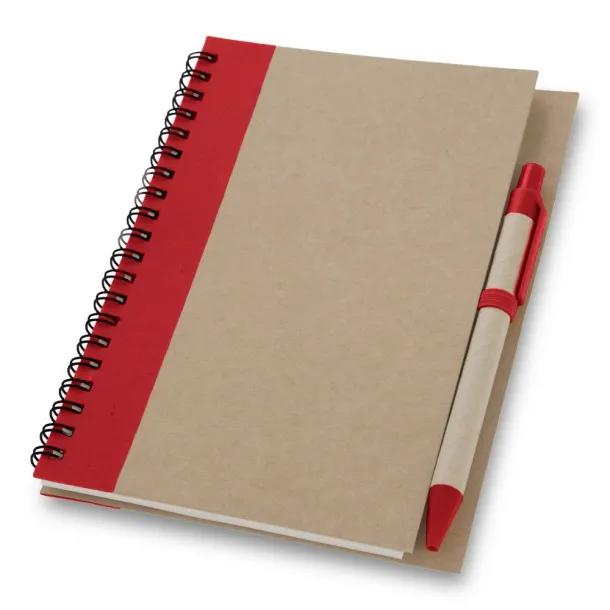  Notebook approx. A5 with ball pen Crvena