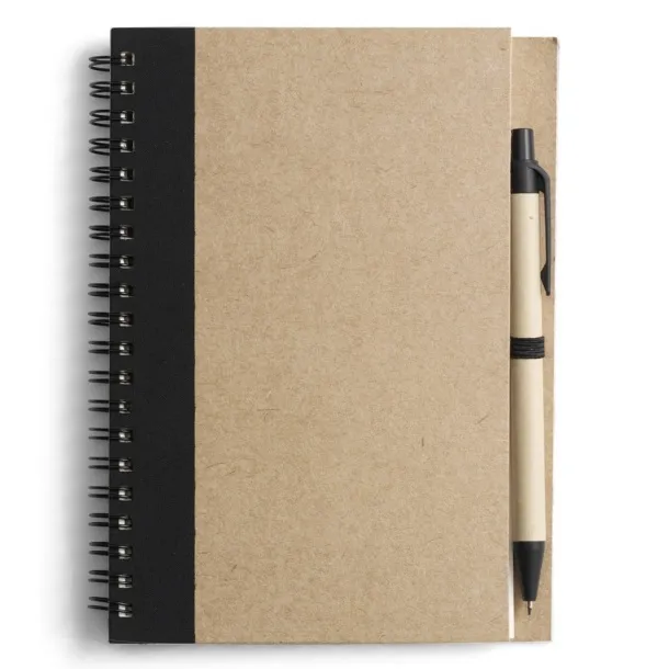  Notebook approx. A5 with ball pen Crna