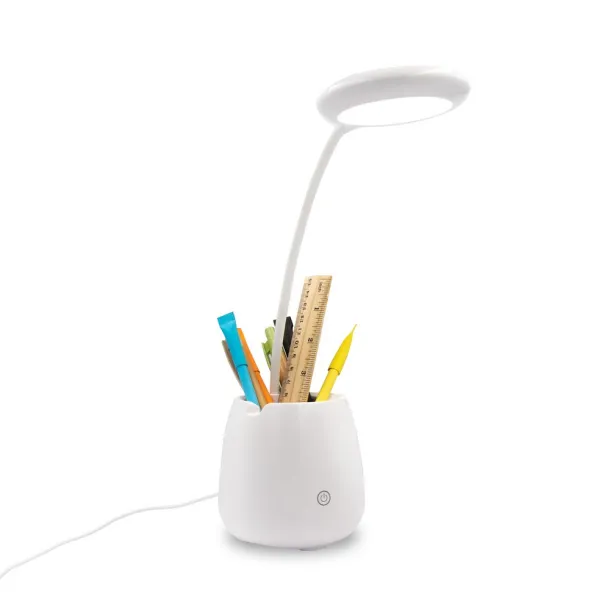  Desk lamp, wireless speaker 3W, phone stand, pen holder Bijela