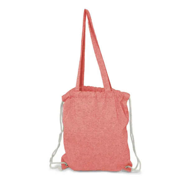 Jamarion 2 u 1 torba s vezicama za kupovinu od recikliranog pamuka - 140 g/m2. Crvena