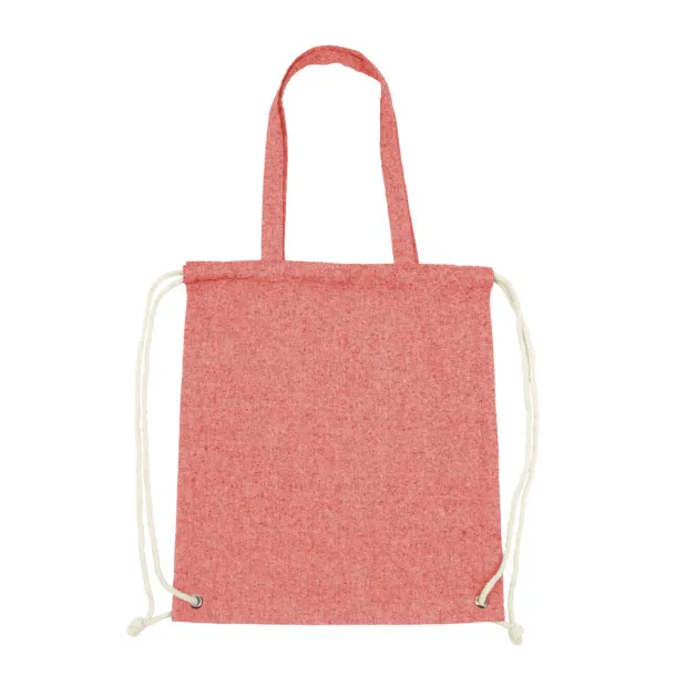 Jamarion Recycled cotton bag 2 in 1, drawstring bag and shopping bag Crvena
