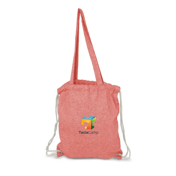 Jamarion Recycled cotton bag 2 in 1, drawstring bag and shopping bag Crvena