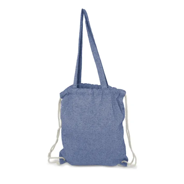 Jamarion 2 u 1 torba s vezicama za kupovinu od recikliranog pamuka - 140 g/m2. Plava