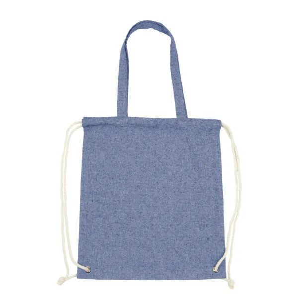 Jamarion 2 u 1 torba s vezicama za kupovinu od recikliranog pamuka - 140 g/m2. Plava