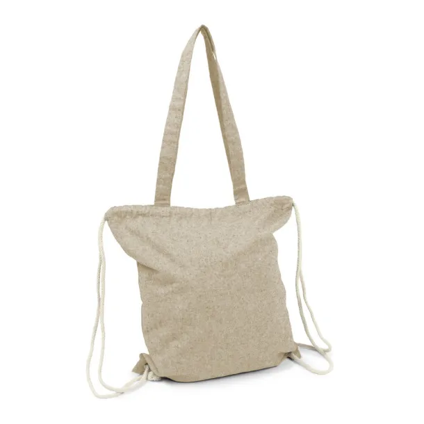 Jamarion 2 u 1 torba s vezicama za kupovinu od recikliranog pamuka - 140 g/m2. beige