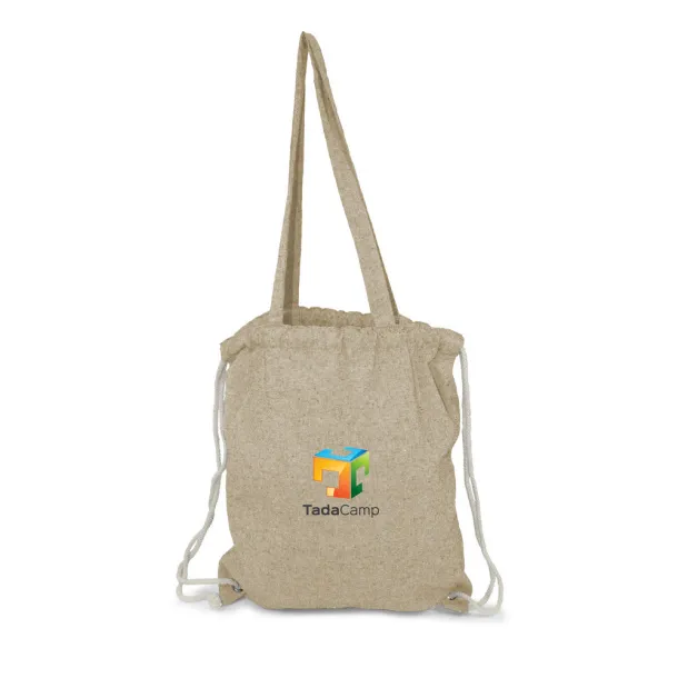 Jamarion 2 u 1 torba s vezicama za kupovinu od recikliranog pamuka - 140 g/m2. beige