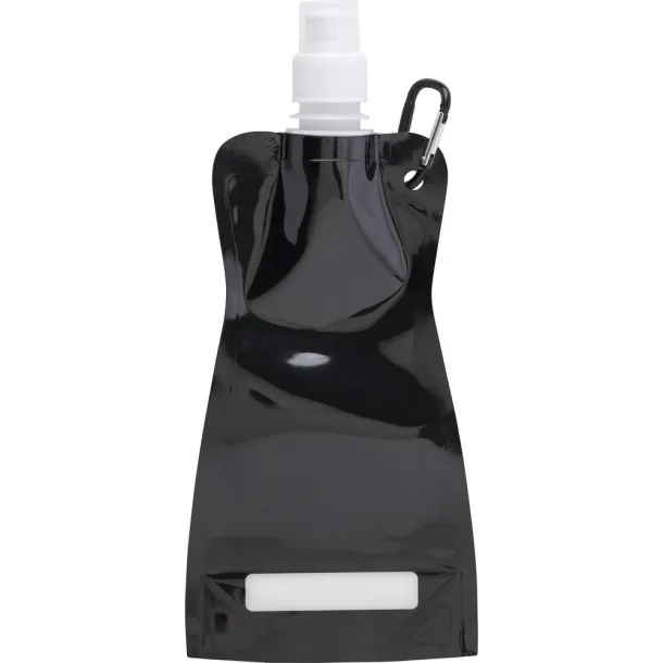  Foldable sports bottle 420 ml with carabiner Crna