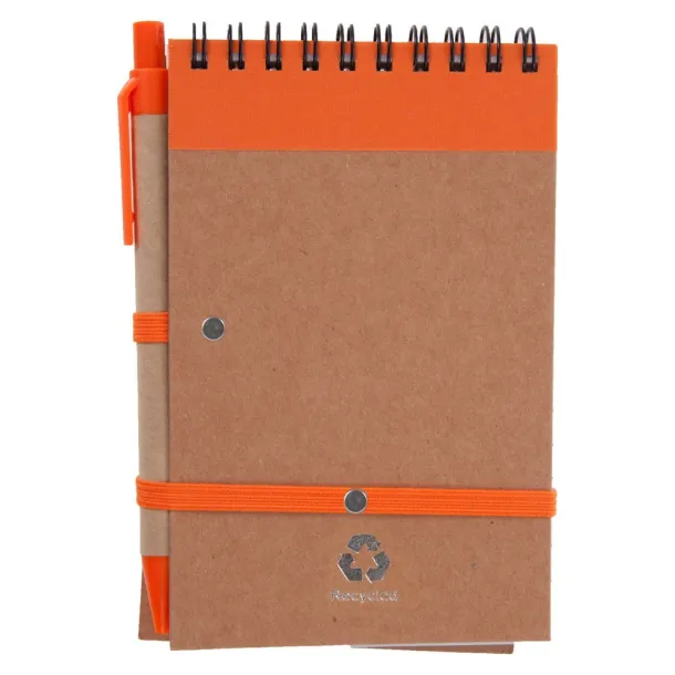  Notebook approx. A6 with ball pen Narančasta