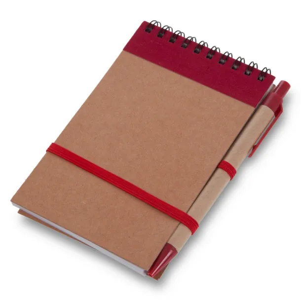  Notebook approx. A6 with ball pen Crvena