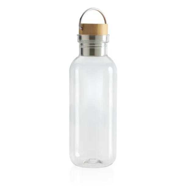  GRS RPET boca s poklopcem od FSC bambusa s ručkom, 680ml - XD Collection Prozirno