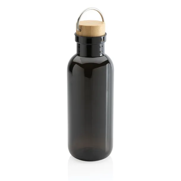  GRS RPET boca s poklopcem od FSC bambusa s ručkom, 680ml - XD Collection Crna