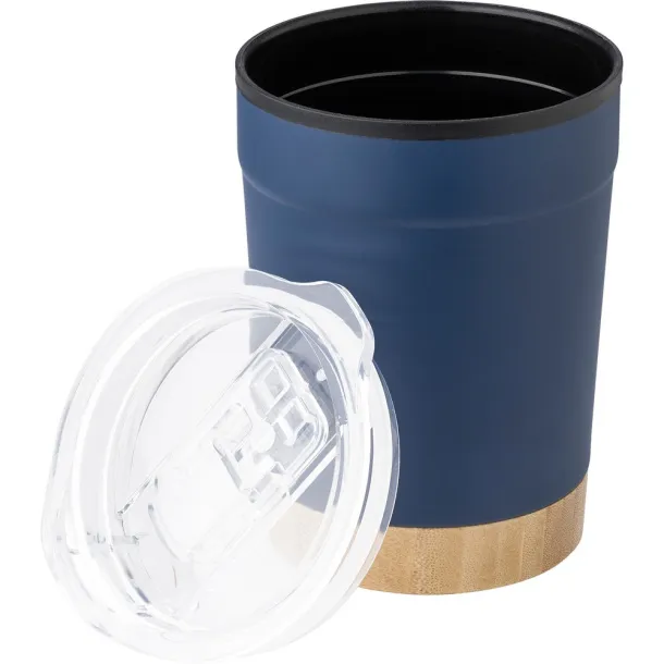  Termo šalica s dijelom od bambusa, 300 ml Mornarski plava
