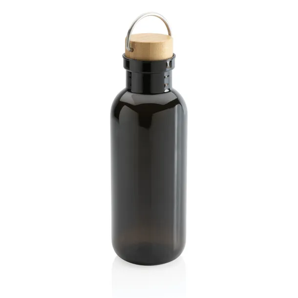  GRS RPET boca s poklopcem od FSC bambusa s ručkom, 680ml - XD Collection Crna