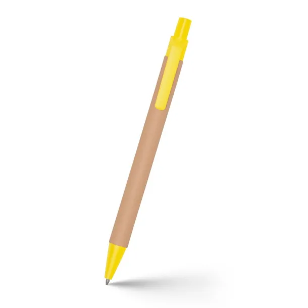  Recycled cardboard ball pen Žuta