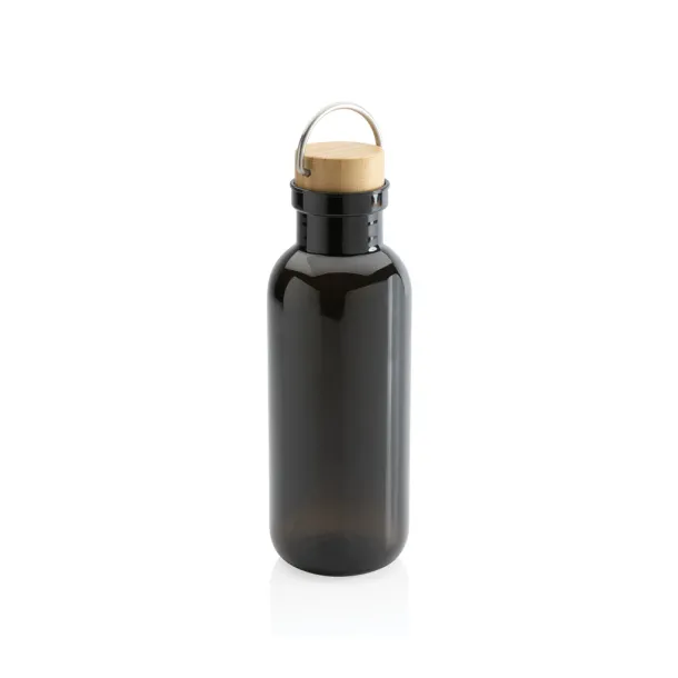  GRS RPET boca s poklopcem od FSC bambusa s ručkom, 680ml - XD Collection Crna