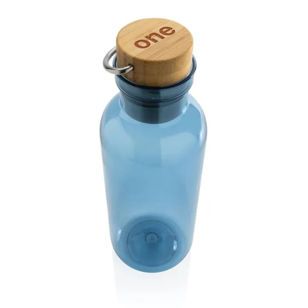  GRS RPET boca s poklopcem od FSC bambusa s ručkom, 680ml - XD Collection Plava