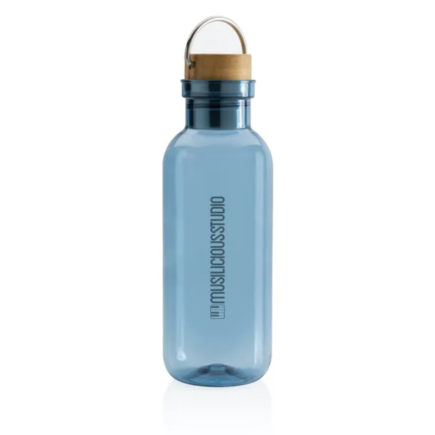  GRS RPET boca s poklopcem od FSC bambusa s ručkom, 680ml - XD Collection Plava