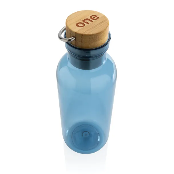  GRS RPET boca s poklopcem od FSC bambusa s ručkom, 680ml - XD Collection Plava