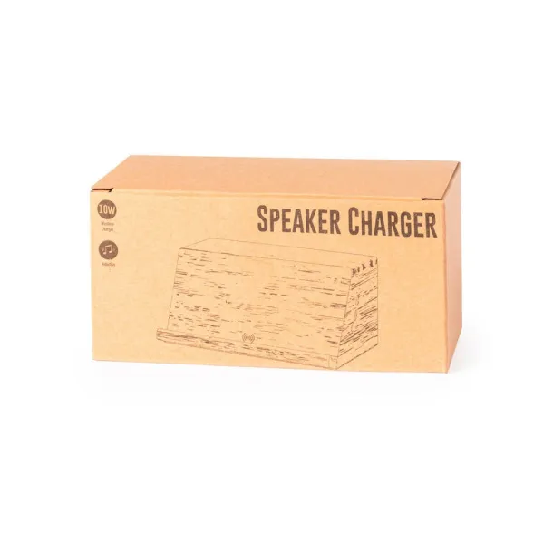  Bamboo wireless speaker 3W, wireless charger 10W light brown