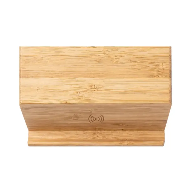  Bamboo wireless speaker 3W, wireless charger 10W light brown