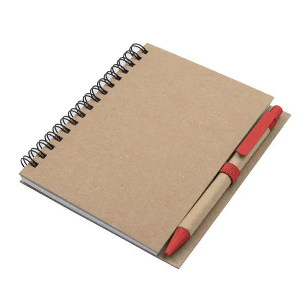  Notebook A6 with ball pen Crvena