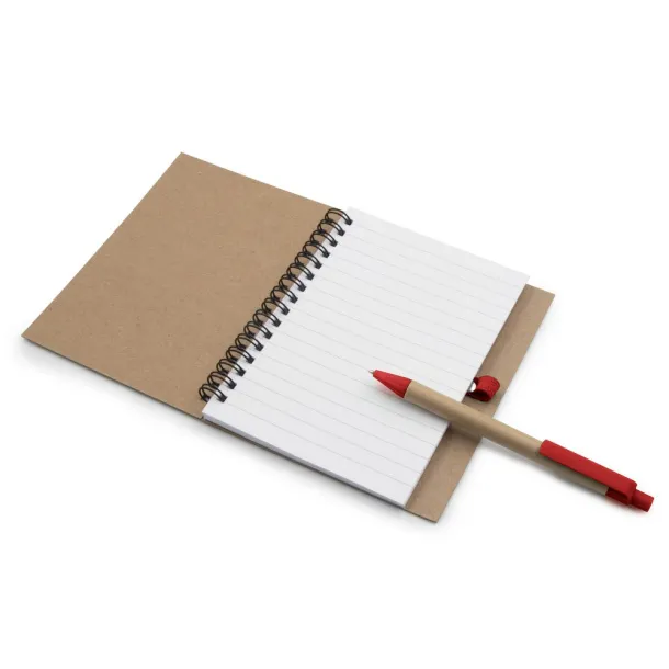  Notebook A6 with ball pen Crvena
