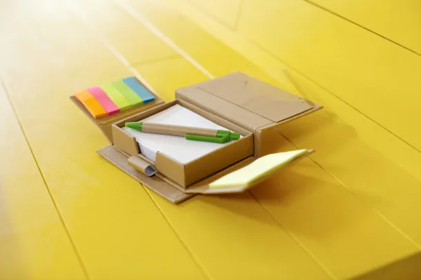  Memo holder, notebook, sticky notes, ball pen, ruler Neutral