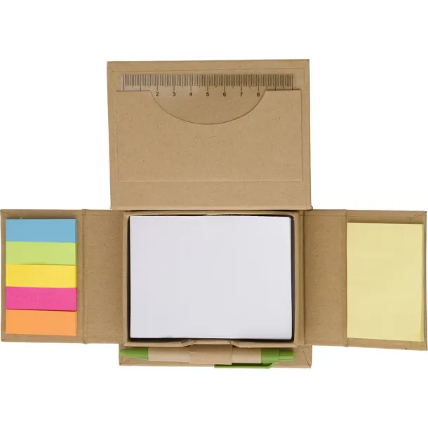  Memo holder, notebook, sticky notes, ball pen, ruler Neutral