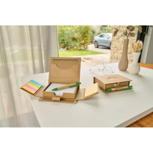  Memo holder, notebook, sticky notes, ball pen, ruler Neutral