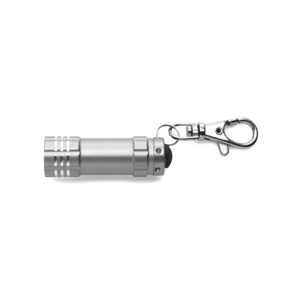  Keyring with carabiner, 3 LED light silver