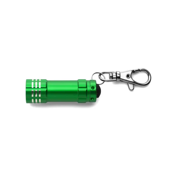  Keyring with carabiner, 3 LED light light green