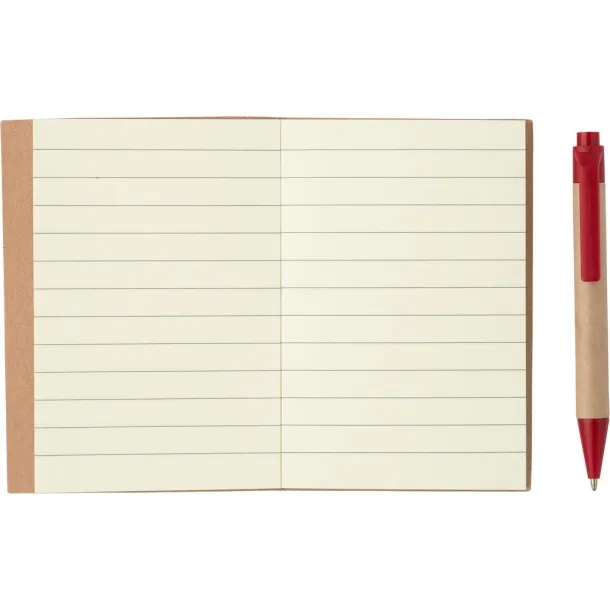  Notebook approx. A7 with ball pen Crvena