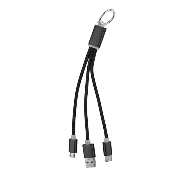  Charging cable, keyring Crna